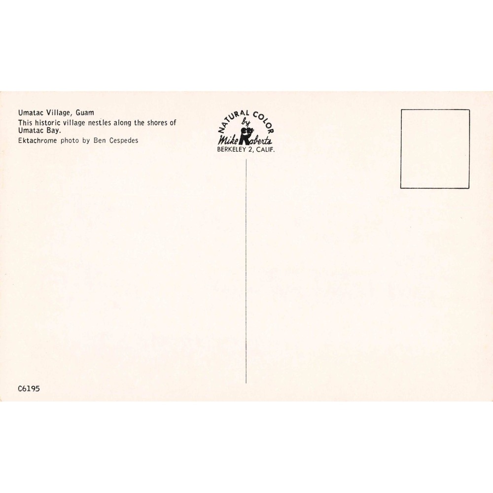 Vintage Umatac Village Guam Postcard Umatac Bay Ben Cespedes Mike Roberts C6195 - Picture 2 of 2